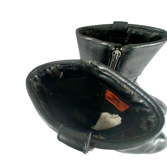 Harley-Davidson Black Leather Buckle Ankle Boots - Picture 12 of 13